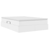 Letto con contenitore e materasso Bianco 140 x 200 cm