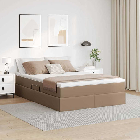 Letto con contenitore e materasso Cappuccino 140 x 200 cm