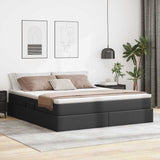Letto con contenitore e materasso Nero 160 x 200 cm