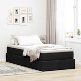 Letto con contenitore e materasso Nero 90 x 190 cm Poliestere