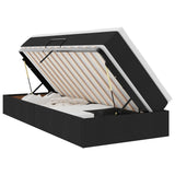 Letto con contenitore e materasso Nero 90 x 190 cm Poliestere