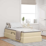 Letto con contenitore e materasso Crema 90 x 190 cm Poliestere