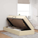 Letto con contenitore e materasso Crema 90 x 190 cm Poliestere