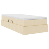 Letto con contenitore e materasso Crema 90 x 190 cm Poliestere