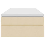 Letto con contenitore e materasso Crema 90 x 190 cm Poliestere