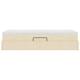 Letto con contenitore e materasso Crema 90 x 190 cm Poliestere