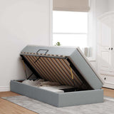 Letto con contenitore e materasso Grigio chiaro 90 x 200 cm