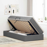 Letto con contenitore e materasso Grigio scuro 90 x 200 cm