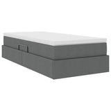 Letto con contenitore e materasso Grigio scuro 90 x 200 cm