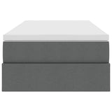 Letto con contenitore e materasso Grigio scuro 90 x 200 cm