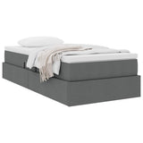 Letto con contenitore e materasso Grigio scuro 90 x 200 cm
