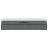 Letto con contenitore e materasso Grigio scuro 90 x 200 cm
