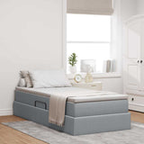 Letto con contenitore e materasso Grigio chiaro 100 x 200 cm