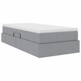 Letto con contenitore e materasso Grigio chiaro 100 x 200 cm