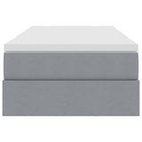Letto con contenitore e materasso Grigio chiaro 100 x 200 cm