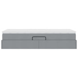 Letto con contenitore e materasso Grigio chiaro 100 x 200 cm
