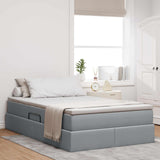 Letto con contenitore e materasso Grigio chiaro 120 x 190 cm
