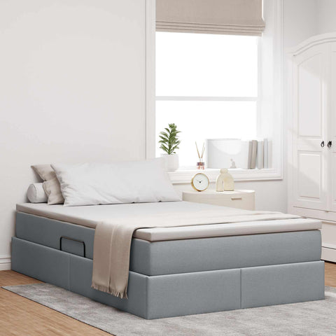 Letto con contenitore e materasso Grigio chiaro 120 x 190 cm