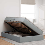 Letto con contenitore e materasso Grigio chiaro 120 x 190 cm