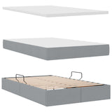 Letto con contenitore e materasso Grigio chiaro 120 x 190 cm
