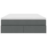 Letto con contenitore e materasso Grigio scuro 140 x 190 cm