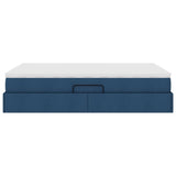Letto con contenitore e materasso Blu 140 x 190 cm Poliestere