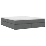 Letto con contenitore e materasso Grigio scuro 160 x 200 cm