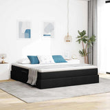 Letto con contenitore e materasso Nero 160 x 200 cm Poliestere