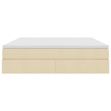 Letto con contenitore e materasso Crema 160 x 200 cm Poliestere