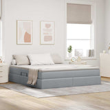 Letto con contenitore e materasso Grigio chiaro 180 x 200 cm