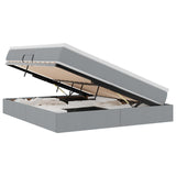 Letto con contenitore e materasso Grigio chiaro 180 x 200 cm