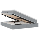 Letto con contenitore e materasso Grigio chiaro 180 x 200 cm