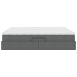 Letto con contenitore e materasso Grigio scuro 180 x 200 cm