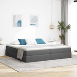 Letto con contenitore e materasso Grigio scuro 200 x 200 cm
