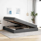 Letto con contenitore e materasso Grigio scuro 200 x 200 cm