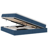 Letto con contenitore e materasso Blu 200 x 200 cm Poliestere