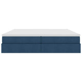 Letto con contenitore e materasso Blu 200 x 200 cm Poliestere