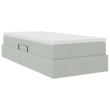 Letto con contenitore e materasso Grigio chiaro 90 x 200 cm