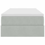 Letto con contenitore e materasso Grigio chiaro 90 x 200 cm