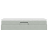 Letto con contenitore e materasso Grigio chiaro 90 x 200 cm
