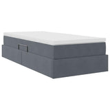 Letto con contenitore e materasso Grigio scuro 90 x 200 cm