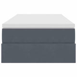 Letto con contenitore e materasso Grigio scuro 90 x 200 cm