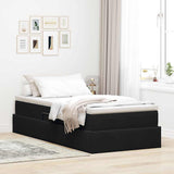 Letto con contenitore e materasso Nero 90 x 200 cm Velluto