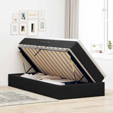 Letto con contenitore e materasso Nero 90 x 200 cm Velluto