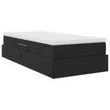 Letto con contenitore e materasso Nero 90 x 200 cm Velluto