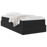 Letto con contenitore e materasso Nero 90 x 200 cm Velluto