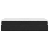 Letto con contenitore e materasso Nero 90 x 200 cm Velluto