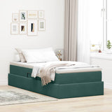 Letto con contenitore e materasso Verde Scuro 90 x 200 cm