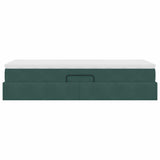 Letto con contenitore e materasso Verde Scuro 90 x 200 cm