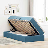 Letto con contenitore e materasso Blu Scuro 90 x 200 cm Velluto